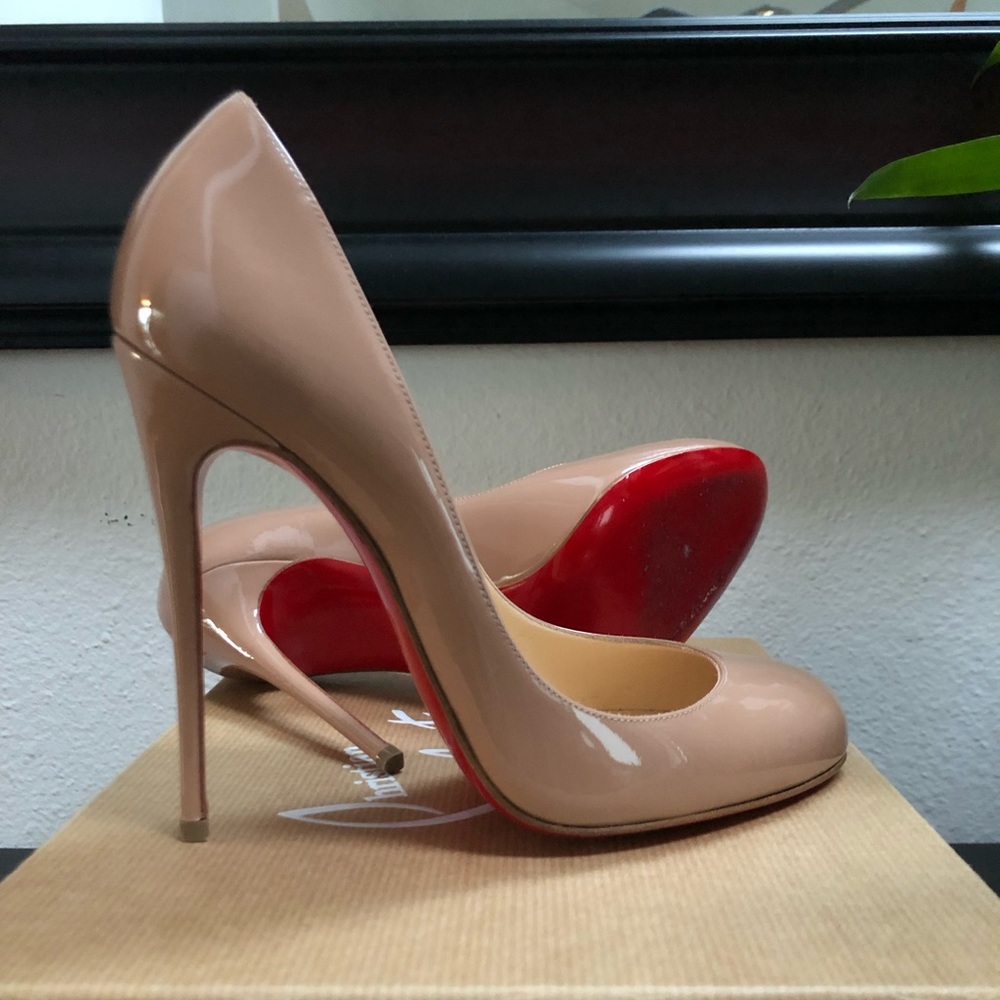 Christian Louboutin Nude Fifi 120 Round-toe Pumps Heels Size 37 like So Kate